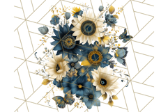 Sunflower and Butterfly PNG Clipart, Bright Jewel Tones Png Product Image 5