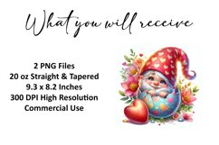 Cute Gnome Easter Tumbler Wrap Sublimation Design Product Image 2