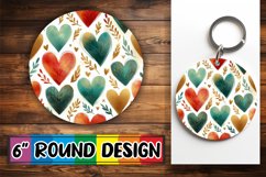 Radiant Sublimation Circle Ornaments PNG, Heart Product Image 1