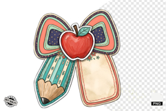 Back to School Pencil Bow PNG Product Image 1