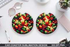 Christmas Car Coaster Sublimation| Christmas Coaster PNG Product Image 1