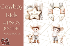 Cowboy Clipart PNG, Kid Western Country Graphic Product Image 1