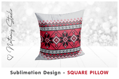 5 Cozy Christmas Knitted Designs - Sublimation Square Pillow Product Image 2