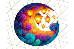 Whimsical Celestial Moon and Stars Clipart Constellation Png Product Image 5