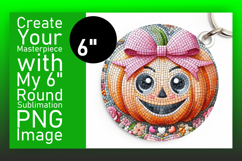 Artistic Keychain Circle Design Template , Cute Pumpkin Product Image 1
