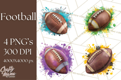 Football Clipart PNG with Team Color Paint Splash Design Product Image 1