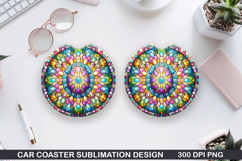 Bright Egg Car coaster sublimation, Easter Coaster PNG Product Image 1