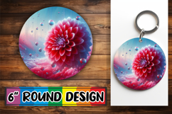 Sweet Circle Coasters Design PNG, 3D Flower Product Image 1