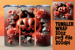 MODERN 20oz Sublimation Design , 3D Pumpkin Product Image 1