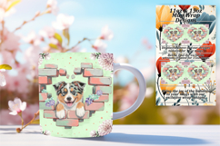 Elegant 15oz Mug Wrap Png Artwork , Cute Dog Product Image 1