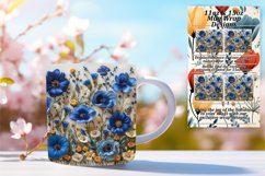 Springtime Embroidered Flower Mug Wrap - Sublimation Product Image 1