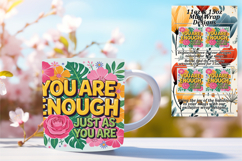 Stylish 15oz Mug Wrap Png Design , Flower Quote Product Image 1
