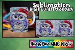 Winter Embroidered Owl Mug Wrap Christmas 11oz 15oz Product Image 1