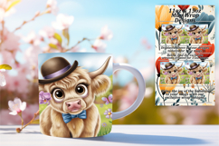 Playful 15oz Mug Wrap Png Artwork , Cute Cow Product Image 1