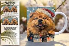 Peeking Dog Sublimation Mug Wrap Winter Holiday Design 11oz Product Image 1