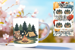 Trendy 11oz Mug Wrap Png Template , Cute Bear Product Image 1