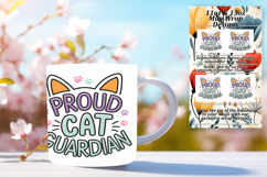 Inspiring 15oz Mug Wrap Png Template , Cat Quote Product Image 1