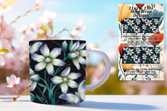 Charming 15oz Mug Wrap Png Template , Flowers Product Image 1