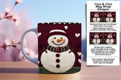 Joyful 15oz Mug Wrap Png Template , Snowman Product Image 1
