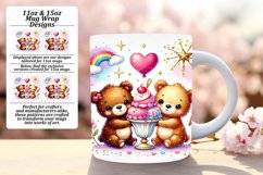 Eye-Catching 15oz Mug Wrap Png , Valentine Bear Product Image 1