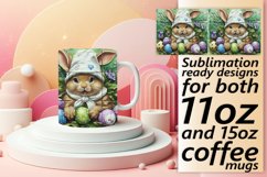 Vibrant 3D Easter Bunny Mug Design 11oz Product Image 1