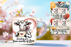CHARMING 15oz PNG Mug Wrap , Cute Cow Product Image 1