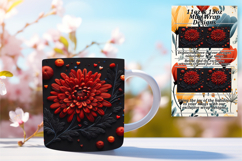 Sweet 15oz Mug Wrap Png Artwork , 3D Flower Product Image 1