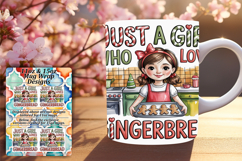 Enchanting 15oz Mug Wrap Png Template , Just A Girl Product Image 1