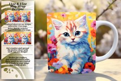 Adorable Kitty Mug Wrap with Floral Design Product Image 1
