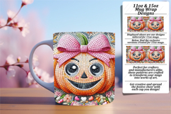 Graceful 11oz Mug Wrap Png Template , Cute Pumpkin Product Image 1