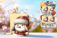 Elegant 15oz Mug Wrap Png Artwork , Snowman Product Image 1