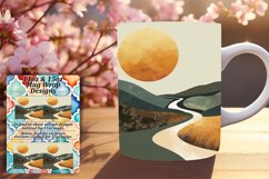 Modern Boho Mug Wrap - Simple Landscape 11oz 15oz Product Image 1