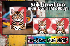 Radiant moments 11oz 15oz sublimation wrap, Valentines Cat Product Image 1