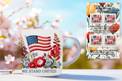 Whimsical 15oz Mug Wrap Png Artwork , Patriotic Product Image 1