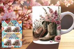 Trendy 11oz Mug Wrap Png Design , Western Product Image 1
