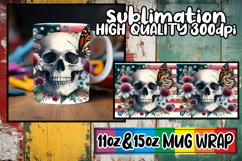 Vibrant colors 11oz 15oz sublimation wrap, Skull USA Product Image 1