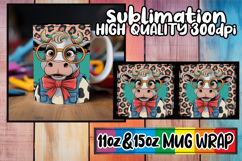 Enchanting evenings 11oz 15oz mug wrap, Cute Cow Product Image 1