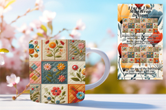 Floral 11oz Mug Wrap Png Template , Patchwork Product Image 1