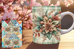 Chic 15oz Mug Wrap Png Design , Autumn Flower Product Image 1