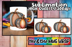 Happy days 11oz 15oz mug wrap, Pumpkin Watercolor Product Image 1