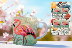 Beautiful 15oz Mug Wrap Png Design , Flamingo Product Image 1
