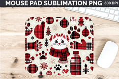 Watercolor Paws Mouse Pad Sublimation - Christmas PNG Design Product Image 1