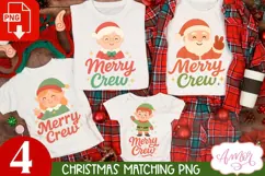 Merry Crew PNG family matching designs for Christmas Product Image 1