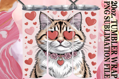 Enchanted vibes 20oz tumbler wrap, Valentines Cat Product Image 1