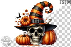Halloween Skull Sublimation - Clipart PNG Design Product Image 1