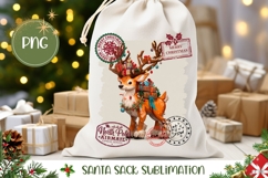 Cartoon Christmas Presents Santa Sack, Winter Deer Gift Bag Product Image 1