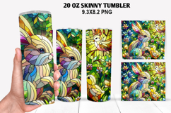 Bunny Skinny Tumbler 20oz Wrap Design, Easter Tumbler PNG Product Image 1