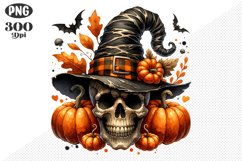 Halloween Skull Sublimation - Clipart PNG Design Product Image 1