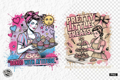 Vintage Summer Girl Baking PNG Product Image 1