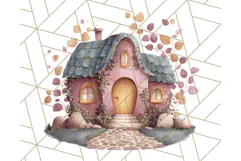 Whimsical Cottagecore Cottage PNG Clipart, Fairy House Png Product Image 5